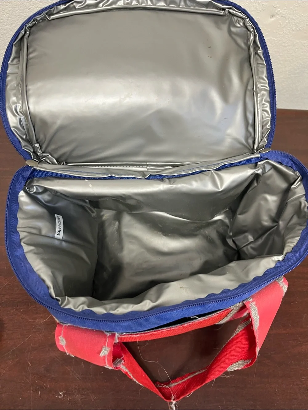 Vintage Blue & Red Lunch Cooler – Retro 90s Style